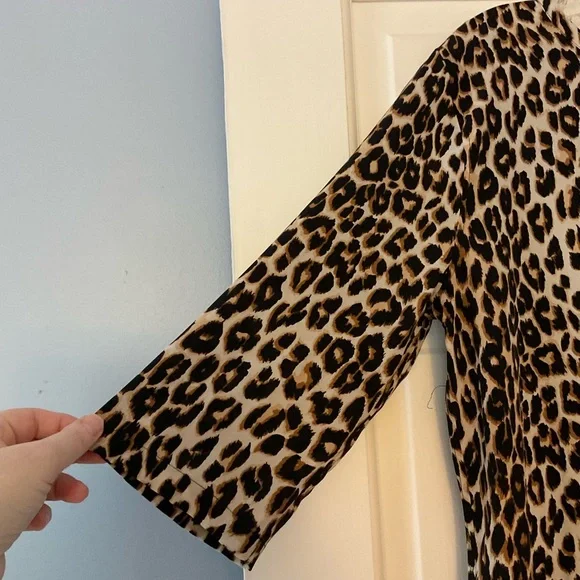 Equipment Aubrey Leopard Print Silk Dress Pockets Size M - Picture 6 of 11